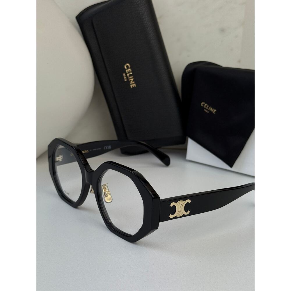 NEW Celine CL50161F Triomphe Eyeglasses Frames Black - Picture 2 of 5